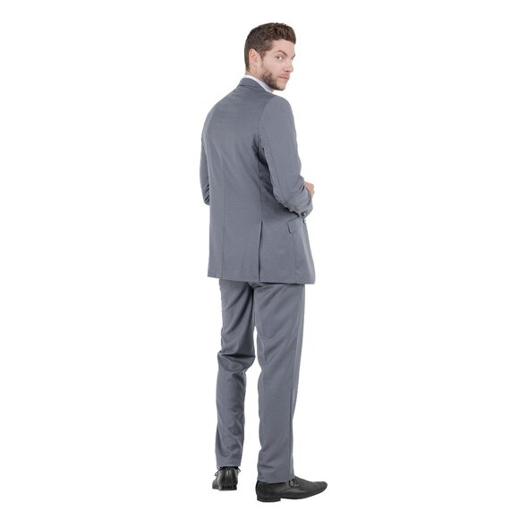 Azzuro's Premium Polyester Slim Fit 2pc Mens Suit, Mid Grey - Picture 5 of 5